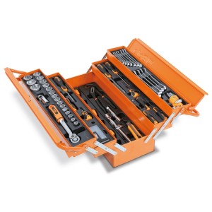 Cestello in lamiera con assortimento  di 91 utensili